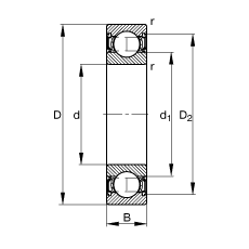 S 624-2RSR, (j) DIN 625-1 ˜ʵҪߴ, ɂ(c)ܷ
